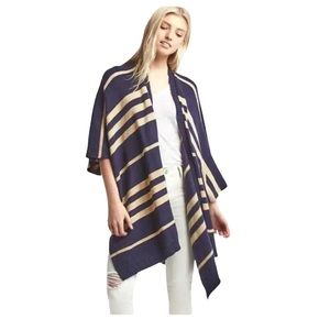 GAP Cotton Wool blend Boho Striped Poncho ONE SIZE